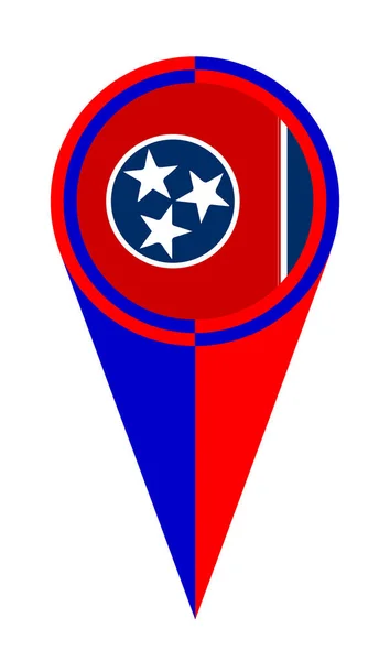 Tennessee Map Pointer Pin Icon Location Flag Marker — Stock Photo, Image