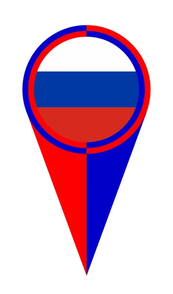 Ruská Mapa Ukazatel Pin Ikona Umístění Značka Vlajky — Stock fotografie