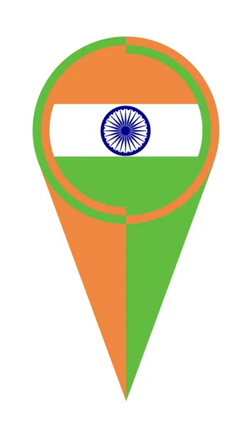 India Map Pointer Pin Icon Location Flag Marker — Stock Photo, Image