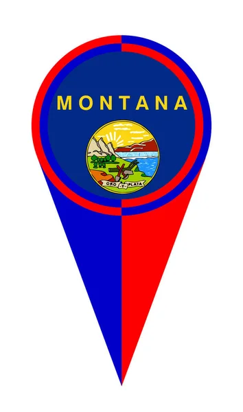 Montana Mapa Puntero Pin Icono Ubicación Bandera Marcador — Foto de Stock