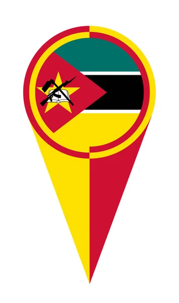 Mozambique Mapa Puntero Pin Icono Ubicación Bandera Marcador —  Fotos de Stock