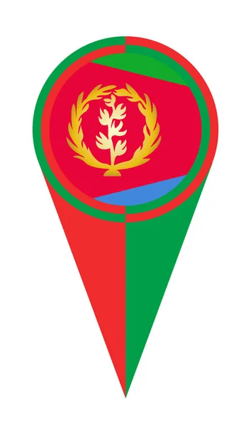 Eritrea Karta Pekare Pin Ikon Plats Flagga Markör — Stockfoto