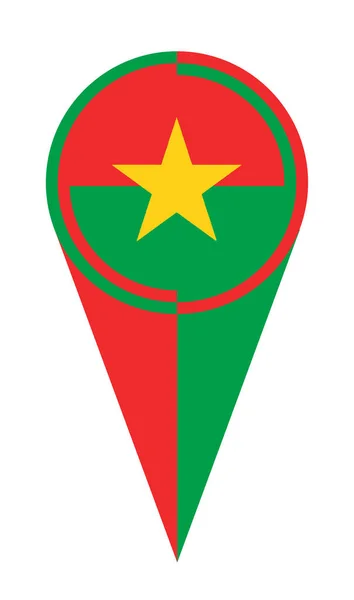 Burkina Faso Kartenzeiger Pin Icon Standort Flagge Marker — Stockfoto