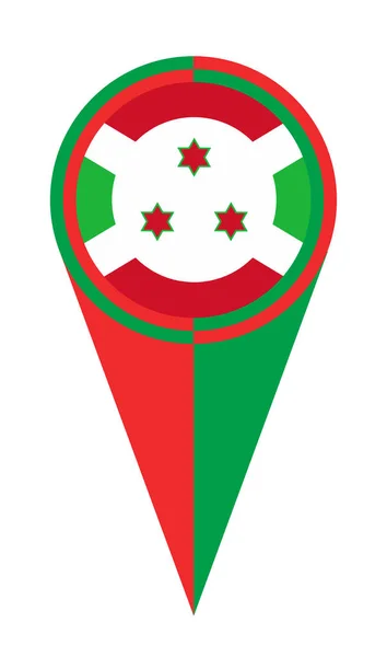 Burundi Karte Zeiger Pin Symbol Standort Flagge Marker — Stockfoto