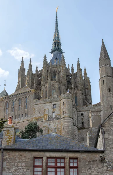 Mont Saint Michel Sziget Híres Apátsággal Normandia Franciaország — Stock Fotó