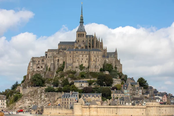 Mont Saint Michel Wyspa Słynnym Opactwem Normandia Francja — Zdjęcie stockowe