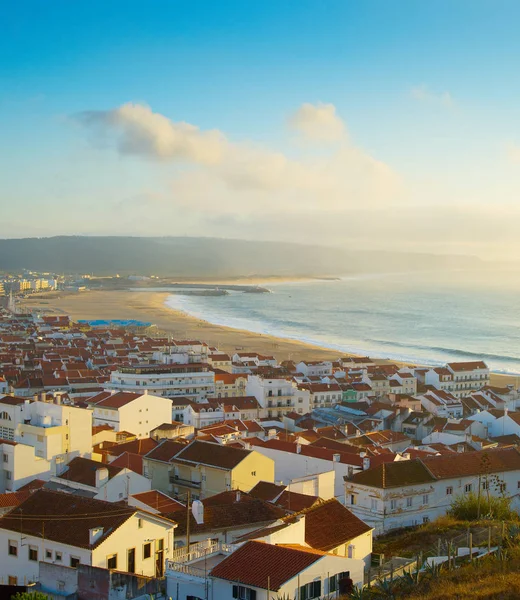 Över Nazare Berömda Seashore Portugisisk Stad Portugal — Stockfoto