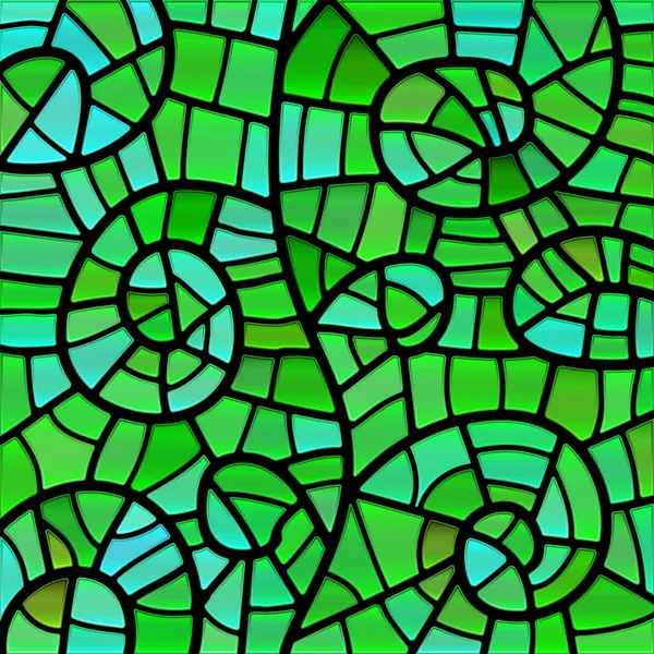 Abstrato Fundo Mosaico Vidro Manchado Verde Azul — Fotografia de Stock