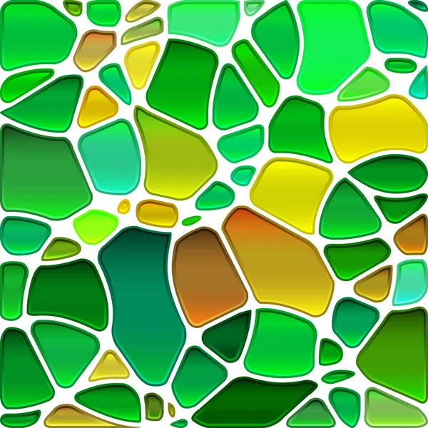 Abstrato Fundo Mosaico Vidro Manchado Círculos Verdes Laranja — Fotografia de Stock