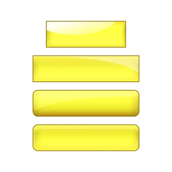 Bright Glossy Web Buttons Set Yellow — ストック写真