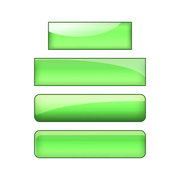 Bright Glossy Web Buttons Set Green — Stok fotoğraf