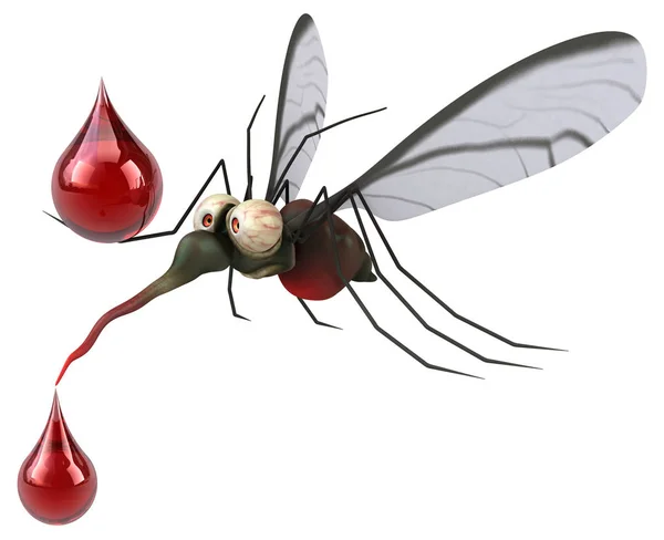 Mosquito Bonito Ilustração Colorida — Fotografia de Stock