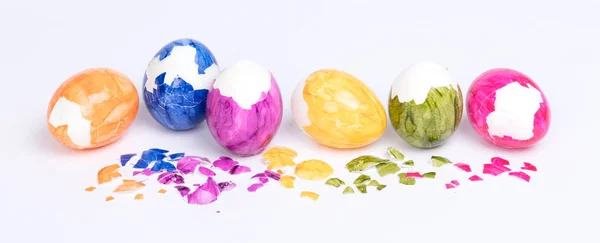 Painted Eggs Easter Isolated White Background — Stock Photo, Image