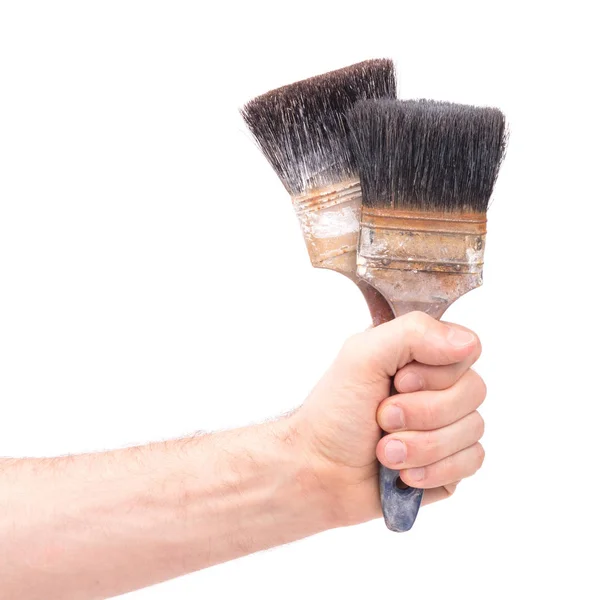 Old Paintbrushes Isolated White Background — Stock Photo, Image