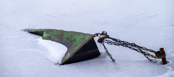 Barca Ghiacciata Inverno — Foto Stock