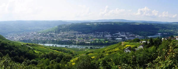 Mosella Fiume Che Scorre Attraverso Francia Lussemburgo Germania — Foto Stock