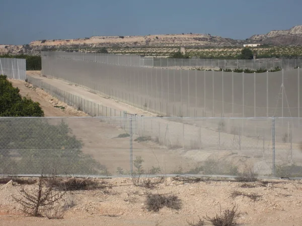 Agricultural Boundary Fencing Fields Spain — Stock Photo, Image