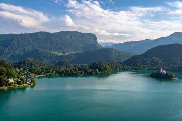 Landscape View Stunning Lake Bled Slovenia Royalty Free Stock Photos