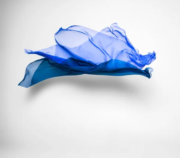 Abstract Piece Blue Fabric Flying High Speed Studio Shot Stock Image