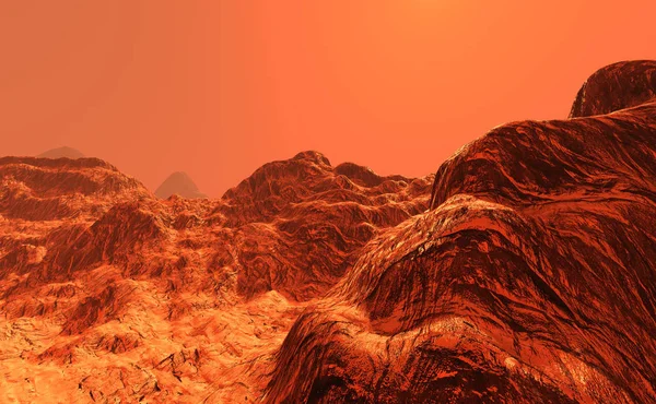 Рендеринг Красной Планеты Марс — стоковое фото