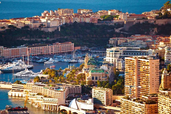 Monaco Monte Carlo Paesaggio Urbano Vista Aerea Portuale Principato Monaco — Foto Stock