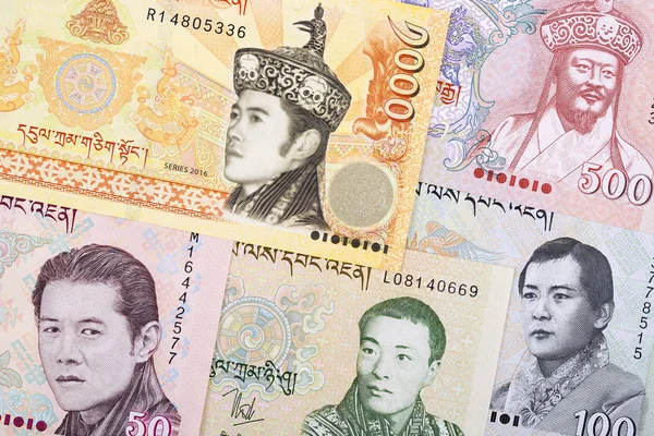 Dinheiro Butanês Fundo Negócios — Fotografia de Stock