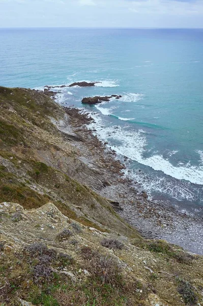 Klif Aan Kust Wat Gebeurd Spanje — Stockfoto