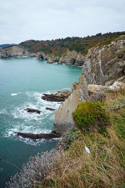 Falaise Dans Côte Bilbao Espagne — Photo