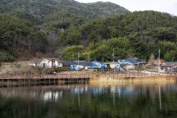 Casas Rurales Coreanas Geumpyeong Reservoir Park Naturaleza Circundante Geumpyeong Embalse —  Fotos de Stock