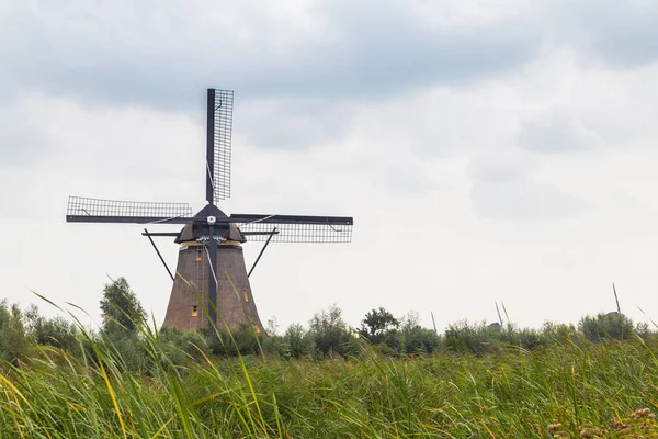 Větrné Mlýny Kinderdijk Patří Světového Dědictví Unesco — Stock fotografie