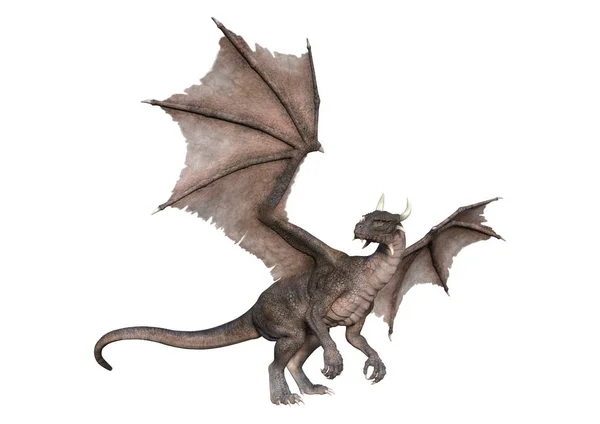 Rendering Fantasy Dragon Isolated White Background — Stock Photo, Image