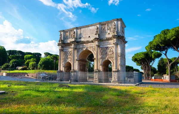Boog Van Constantijn Aan Het Einde Van Palatijnse Heuvel Rome — Stockfoto