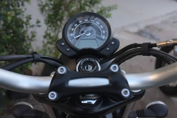 Motorrad Mit Wasser Reinigen — Stockfoto