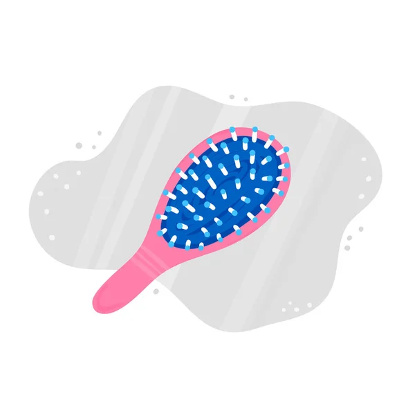 Massage Comb Colorful Hand Drawn Hair Brush Female Miniature Hairbrush — Stock Photo, Image