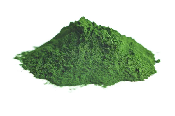 Chlorella Oder Grüne Gerste Detox Superfood Spirulinapulver — Stockfoto