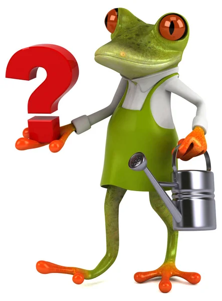 Fun Frog Gardener Illustration — Stock Photo, Image