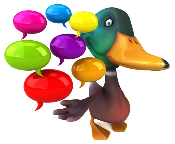 有趣的鸭子 3D插图 — 图库照片