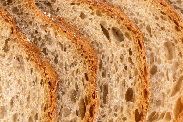 Achtergrond Van Sneetjes Roggebrood Tarwe Brood Korst Close — Stockfoto