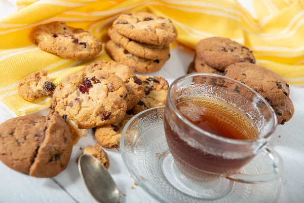 Cup Tea Delicious Homemade Cookies — Stock Photo, Image