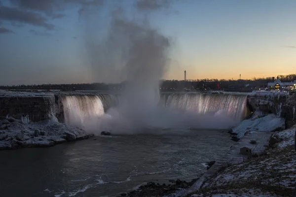 North America Canada Illuminated Waterfall Niagara Falls — 스톡 사진