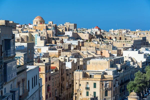 Güzel Tarihi Valletta Şehri Manzarası Malta — Stok fotoğraf