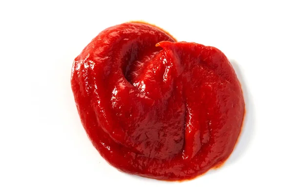 Dollop Salsa Tomate Picante Recién Hecha Ketchup Catsup Aislado Blanco — Foto de Stock