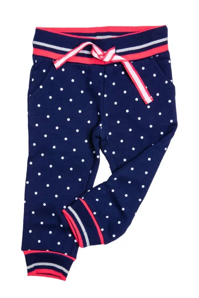 Pantaloni Bambini Isolati Elegante Pantaloni Denim Blu Scuro Alla Moda — Foto Stock