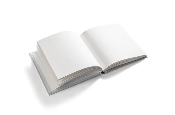 Βιβλίο Λευκές Λευκές Σελίδες Απομονωμένες Λευκό Φόντο Διαδρομή Αποκοπής — Φωτογραφία Αρχείου