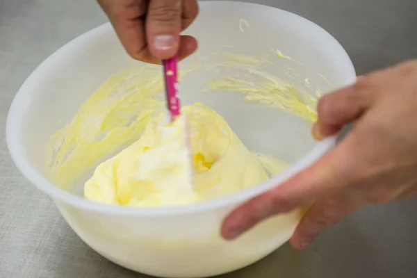 Die Zubereitung Der Pudding Für Desserts — Stockfoto