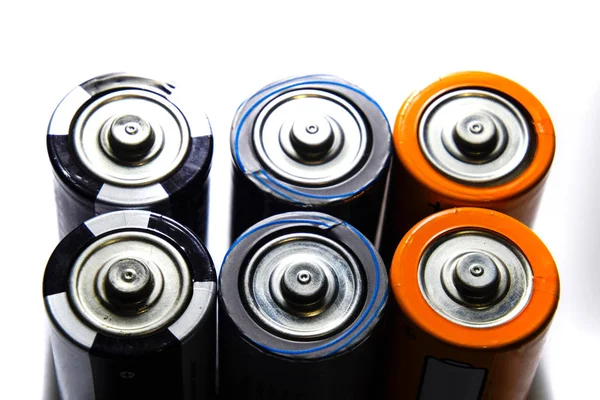 Salta Och Alkaliska Batterier Energikälla För Bärbar Teknik Aaa Och — Stockfoto