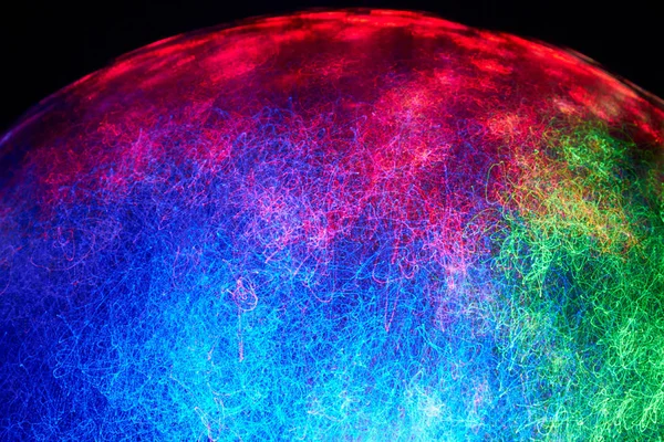 Światłowody Poruszają Się Tworzą Kolorowe Wzory — Zdjęcie stockowe