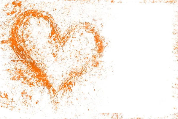Grunge Design Πορτοκαλί Καρδιά Σύμβολο Αυτό Μπορεί Χρησιμοποιηθεί Θέμα Μια — Φωτογραφία Αρχείου