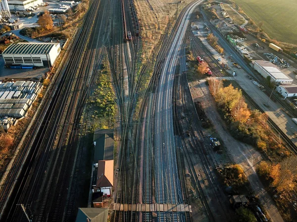 Infrastructure Track System Trains Switches Road Bridges Rails — Stock Photo, Image