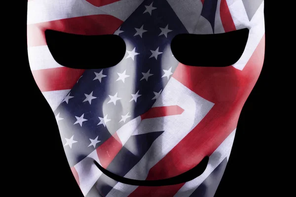 Masque Avec Superposition Texture Des Drapeaux Américains Britanniques — Photo